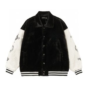 Wholesale Custom Men's Heavyweight Woolen Vintage Varsity Jacket New Fashion Winter OEM with Full Sleeves and Sheep Fur - Product Image 4