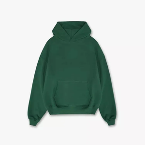 Custom No String Pullover Hoodies Unisex Plain Oversized Drop Shoulder 100% Cotton French Terry 500gsm Sudadera con capucha - Product Image 3