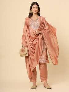 El último diseñador Maruti Fashion Soft Silk bordado Kurti Pant Dupatta Set para mujeres Ropa india y pakistaní - Product Image 5