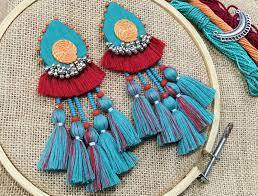Antique Creations, Joyería de Moda de Alta Calidad, Aretes Hechos a Mano con Cuentas de Cristal en Forma de Corazón, Uttar Pradesh, para Usar en Fiestas - Product Image 4