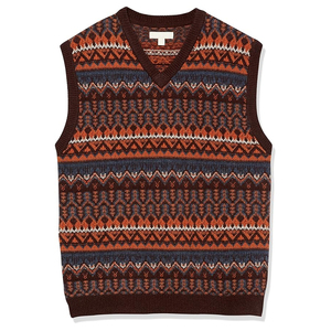 Chaleco de Cachemira de Lana Antiarrugas con Cuello en V para Hombre, Unisex, Invierno, Diseño Estampado, Tejido, Hombros Caídos, Sin Mangas - Product Image 6