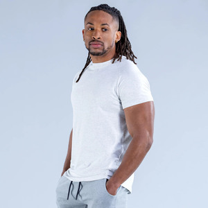 Dernière mode Logo personnalisé été gris chiné T-shirt homme en coton léger séchage rapide Gym Training & Activewear T-shirt pour hommes - Product Image 3