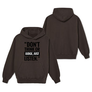 Adult Man Hoodie Pullover Long Sleeve Brown Color Stylish Fashionable Gents Hoodies With Custom <b>Screen</b> Printed Logo - Product Image 3