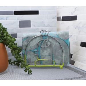 Porte-mouchoirs en acier inoxydable au design antique multicolore Porte-serviettes de table poli pour la décoration intérieure et hôtelière d'Inde - Product Image 3