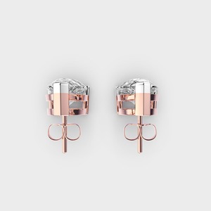 ต่างหูเม็ดเดี่ยวทรงลูกแพร์3กะรัตประดับเพชรสีโรสโกลด์18K - Product Image 4