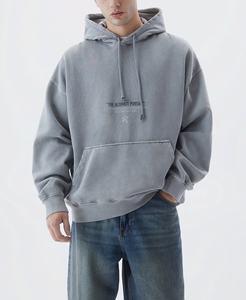 Sweat à capuche tendance pour homme 2024, en maille, à épaules tombantes, doublé, écologique, grande taille, personnalisable, imprimé, décontracté - Product Image 6