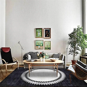 Tapis en patchwork de cuir de vache véritable Tapis en cuir de vachette rustique de style occidental Tapis blanc et noir - Product Image 2
