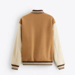 Chaqueta Universitaria de Cuero Personalizable para Hombre, Cuello Alto, Reversible, Transpirable, de Algodón y Lana, Cálida, Informal, Estilo Urbano - Product Image 2