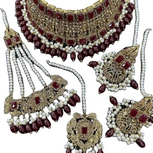 Hermoso diseño elegante desgaste del partido Kundan joyería alta chapado en oro desgaste del partido gargantilla collar conjunto - Product Image 1