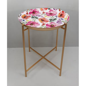 Calcomanía de mesa lateral de forma redonda de Metal de hierro personalizada, acabado esmaltado para sala de estar, muebles decorativos, mesa de centro hecha a mano - Product Image 5