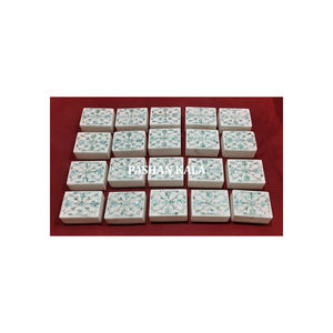 Latest Production Unique Rectangular Shape <b>White</b> Marble Blue Mother of Pearl Inlay Jewelry <b>Gift</b> <b>Box</b> for Multi Purpose Product - Product Image 1