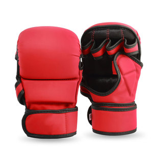 Gants professionnels en cuir MMA demi-doigt Offre Spéciale grappin Gym boxe combat gants d'entraînement pour la boxe d'arts martiaux - Product Image 1