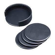 Dessous de verre en pierre en cuir accessoires de cuisine design moderne le plus vendu forme ronde couleur noire à bas prix - Product Image 6
