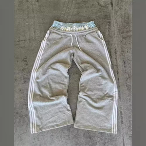 Pantalones Deportivos de Cintura Doble para Hombre, Cintura Elástica, Rayas Laterales, Estilo Urbano, Pantalones Deportivos Holgados, Pantalones de Moda para Hombre - Product Image 4