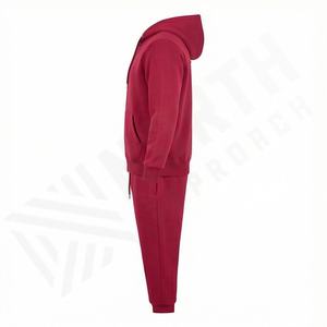Ensemble de survêtement décontracté à capuche zippé 100 % coton, manches longues, fermeture éclair intégrale, pour la course, le jogging, la gym, grandes tailles - Product Image 3