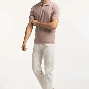 เสื้อโปโลถักเนื้อผ้าทอลายแบบสมาร์ทแคชวล ดูดีมีระดับ เสื้อโปโลถักเนื้อผ้าทอลายสำหรับผู้ชาย ดีไซน์ปกคลาสสิก - Product Image 4