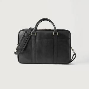 Maletín de Cuero Genuino Negro para Portátil, Ligero y Elegante, Bolsa de Mensajero para Hombre de Negocios, con Doble Cremallera, para Computadora, Trabajo y Oficina - Product Image 1