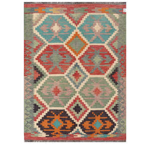Alfombra Kilim de Maimana, Afganistán, 215 x 157 cm, Juego de Alfombras - Product Image 1