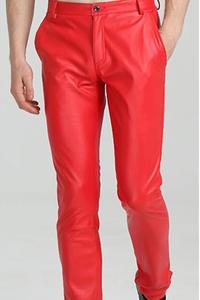 Pantalons en cuir pour homme, couleur marron, uni, teinture unie, fabrication en usine, vente chaude, en gros, pantalons de course, pantalons de moto, pantalons en cuir pour homme - Product Image 3