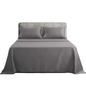 Juego de funda nórdica de satén de algodón 100% con colores personalizados y logotipo Kit de seis piezas de boda de estilo liso con conteo de hilos 500TC - Product Image 1