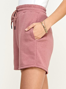 Venta al por mayor de alta calidad 100% pantalones cortos de algodón para mujer logotipo bordado personalizado forro polar de algodón pesado 500GSM cómodos pantalones cortos de mujer - Product Image 2