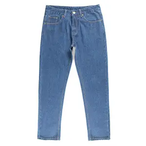 Jean de travail droit pour homme, nouveau pantalon en Denim rigide, clair, moyen, bleu foncé, grande taille, Slim, droit, Long, décontracté