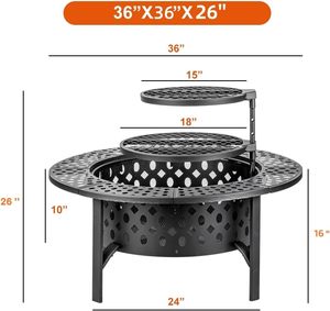 Modern Solid Construction India Iron <b>Fire</b> Pit Natural <b>Gas</b> <b>Portable</b> Outdoor Warmth Garden Decoration Patio Use up to 9999 BTU - Product Image 4
