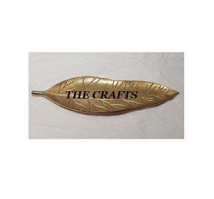 Fabuleux Design Feuille Plateau De Service Plat En Aluminium Or Couleur Chocolats Plateau Feuille Plat Pour Un Usage Domestique - Product Image 6