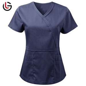 Wrinkle Resistant Unisex Nurse <b>Scrub</b> Set Medical Short Sleeves Hospital Wear <b>Uniform</b> <b>Scrubs</b> Spandex/Polyester Needle Detection - Product Image 3