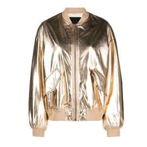 Nueva Chaqueta Universitaria Corta de Satén para Mujer, Chaqueta Bomber con Forro Suave, Chaqueta Universitaria de Satén con Letras - Product Image 5