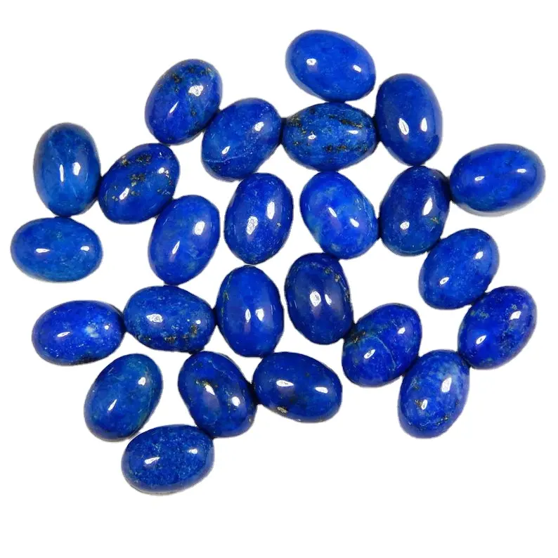 6x8mm Natural Lapis Lazuli Loose Oval Rose Cut Cabochon Gemstone Natural AAA Top Quality Gemstone Vivaaz Gems Bulk Wholesale