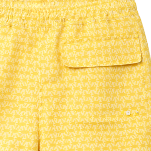 Shorts de bain recyclés pour hommes, motif tortue jaune, séchage rapide, avec taille élastique et poches à cordon - Product Image 4