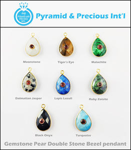 Fait à la main 14x10mm aigue-marine lunette pendentif forme de poire taille à facettes 925 argent Sterling or Vermeil diamant breloque en argent principal - Product Image 3