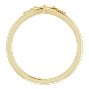 Stuller Star <b>Ring</b> 52004:102P Fashionable Geometric Cut 14KY <b>Titanium</b> <b>Ring</b> with 18K Gold Plating Orthodox Gift for Kids Children - Product Image 2