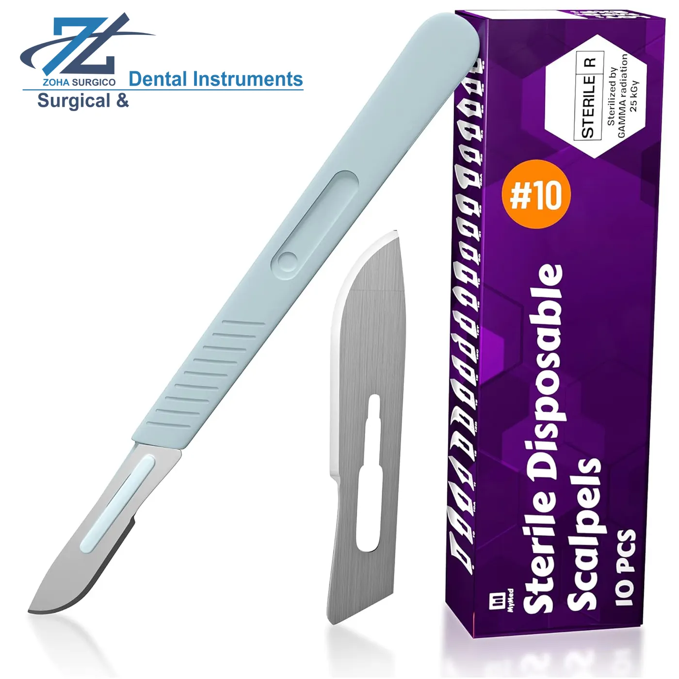 Disposable Scalpel Blades NO. 15 Sterile Surgical With Graduated Handle Disposable Scalpel Blades #21 with Plastic Handle