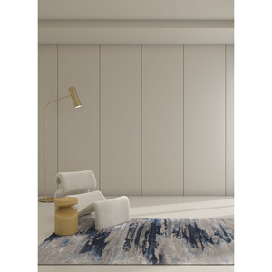 พรมขนสัตว์ผสมวิสโคสทำมือสีเทาดำ รุ่น Taq-4305 รูปทรงสี่เหลี่ยมผืนผ้าขนาดใหญ่ สำหรับห้องนอน ทางเดิน หนา 10 มม. ลายแบบนามธรรม สำหรับวัยรุ่น - Product Image 5