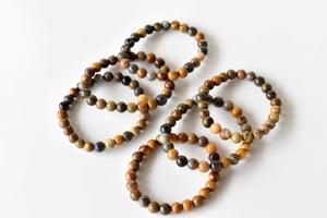 Bracelet en bois pétrifié brun de 8 mm, perles rondes, pierres précieuses naturelles pour la méditation, bijoux de mode, vente en gros - Product Image 3