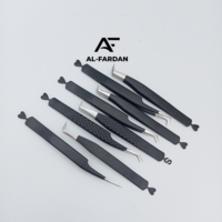 Pincettes à sourcils en acier inoxydable noir mat Nouveau design Embouts en fibre à volume élevé Pointe pointue Signe dollar en forme de cœur