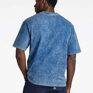 Camiseta lavada con ácido de timbre serigrafiada con logotipo personalizado, camiseta desgastada de 100% algodón a la moda de verano para hombre - Product Image 3