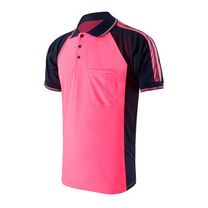 Polo de alta visibilidad de poliéster transpirable Polo de seguridad de malla de refrigeración de manga larga y corta con función térmica y bolsillo - Product Image 5