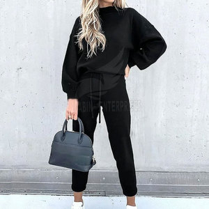 ชุดเซ็ตเสื้อผ้าฟลีซผู้หญิงคุณภาพสูงแบบสั่งทำพิเศษ น้ำหนักเบา 2 ชิ้น ผ้าฝ้าย 100% ระบายอากาศได้ดี แห้งเร็ว เหมาะสำหรับออกกำลังกายในฤดูหนาว - Product Image 2