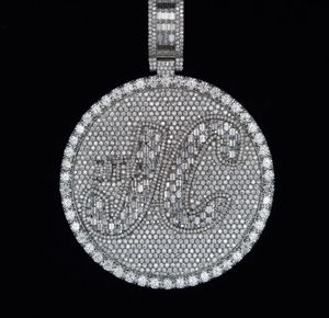 Premium Quality Silver Plated Zinc Alloy Hip Hop Pendant with Custom Logo Iced Out Rapper Necklace <b>Diamond</b> Certified for Unisex - Product Image 1