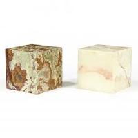 Grande Table d'appoint Onyx Cube, Flair Cube Onyx brun, Vintage onyx marbre cube