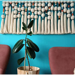 ESCOBETILLA Tapisserie murale macramé mexicaine, décoration bohème pour la maison, à suspendre au-dessus du lit pour les occasions de mariage - Product Image 2