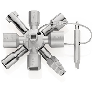 Clé hexagonale TwinKey à 6 fonctions pour armoire de commande avec connexion magnétique KNIPEX, qualité supérieure - Product Image 1