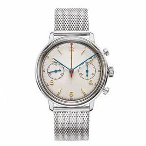 <span class=keywords><strong>Orologio</strong></span> Cronografo al Quarzo da <span class=keywords><strong>Uomo</strong></span> Stile <span class=keywords><strong>Classico</strong></span> da Pilota <span class=keywords><strong>Orologio</strong></span> da Polso Design Vintage Aeronautico Cinturino in Pelle Impermeabile di Lusso Business - Product Image 5