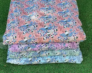 Tissu imprimé en blocs multicolores coton teintures végétales vêtements pour femmes vêtements décontractés pour filles tissu au mètre peignoir en coton table