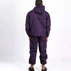 Ensemble survêtement coupe-vent personnalisé unisexe avec veste zippée intégrale respirante doublée 100 % coton de haute qualité pour homme – Idéal hiver - Product Image 2