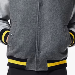 Veste universitaire d'hiver pour hommes sur mesure de haute qualité en gros |   Veste de style universitaire à col montant |   OEM/ODM disponible - Product Image 2