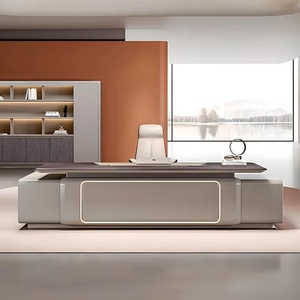 Modern Ergonomic L Shaped Executive Office <b>Desk</b> Wood Multi Function Villa Study Table <b>Large</b> Corner Computer <b>Desk</b> With Storage Ca - Product Image 1